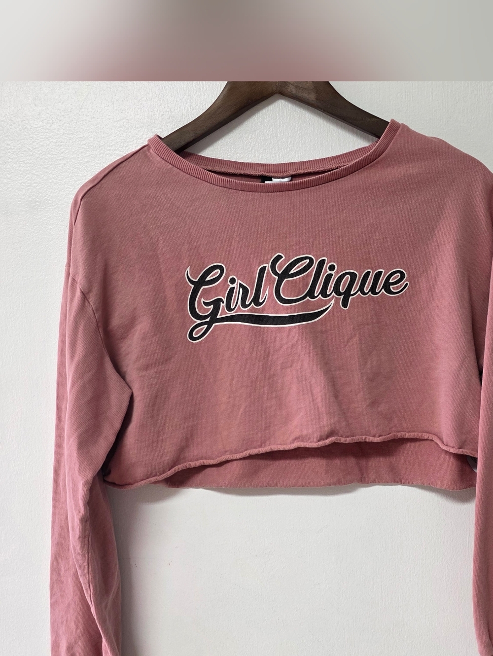 Girl Clique Cropped Sweatshirt - Dusty Rose Pink